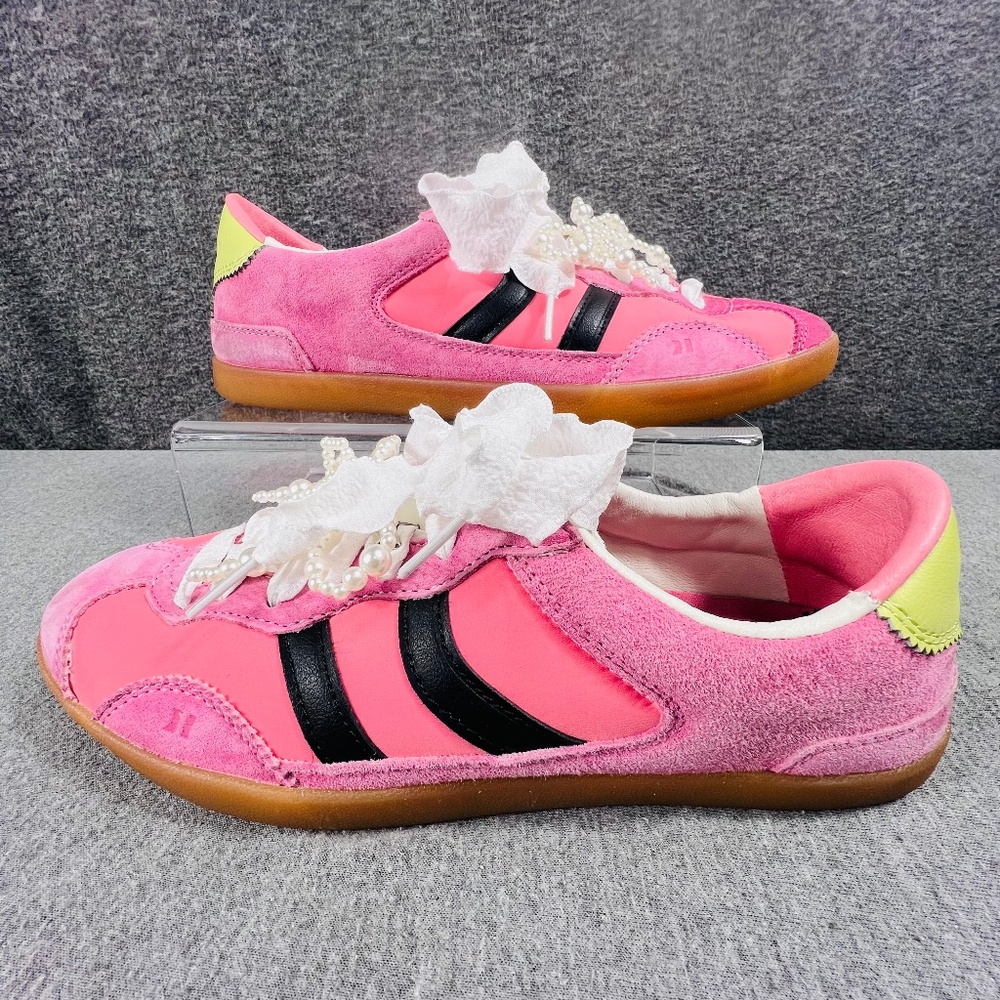 Coolway Kizuna Pink Crayon Split Leather Sneakers 6 Barbiecore Retro Street Punk